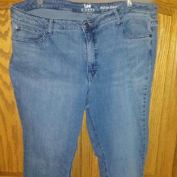 lee rider mid rise straight jeans